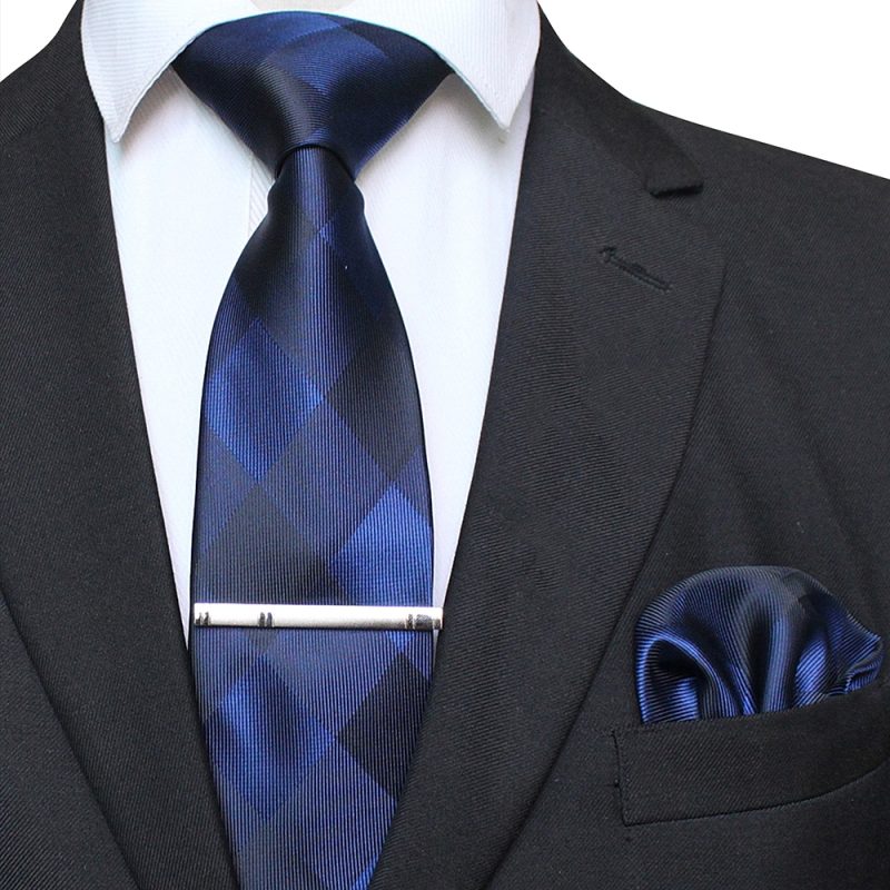 41 Style Men Tie Necktie Pocket Square Party Wedding Fashion Striped Plaid 8cm Silk Woven Business Handkerchief Tie Clip Set - Image 10