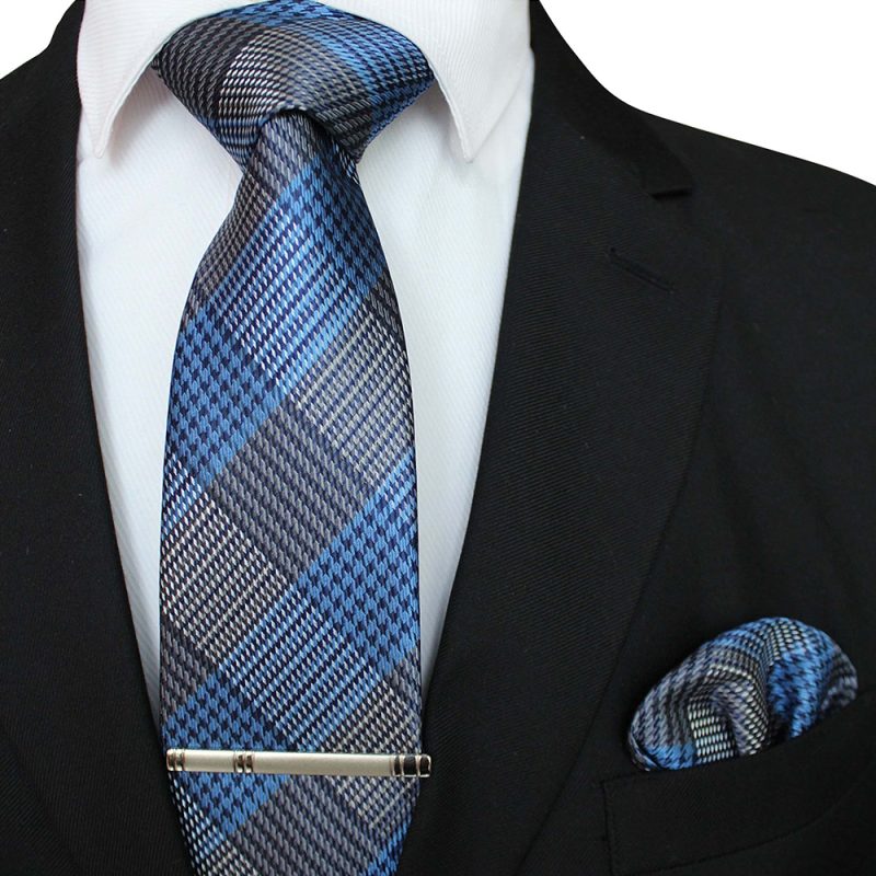 41 Style Men Tie Necktie Pocket Square Party Wedding Fashion Striped Plaid 8cm Silk Woven Business Handkerchief Tie Clip Set - Image 11