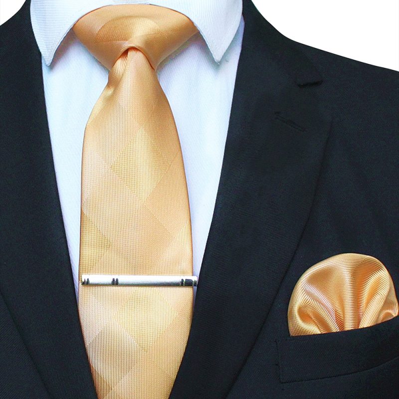 41 Style Men Tie Necktie Pocket Square Party Wedding Fashion Striped Plaid 8cm Silk Woven Business Handkerchief Tie Clip Set - Image 12