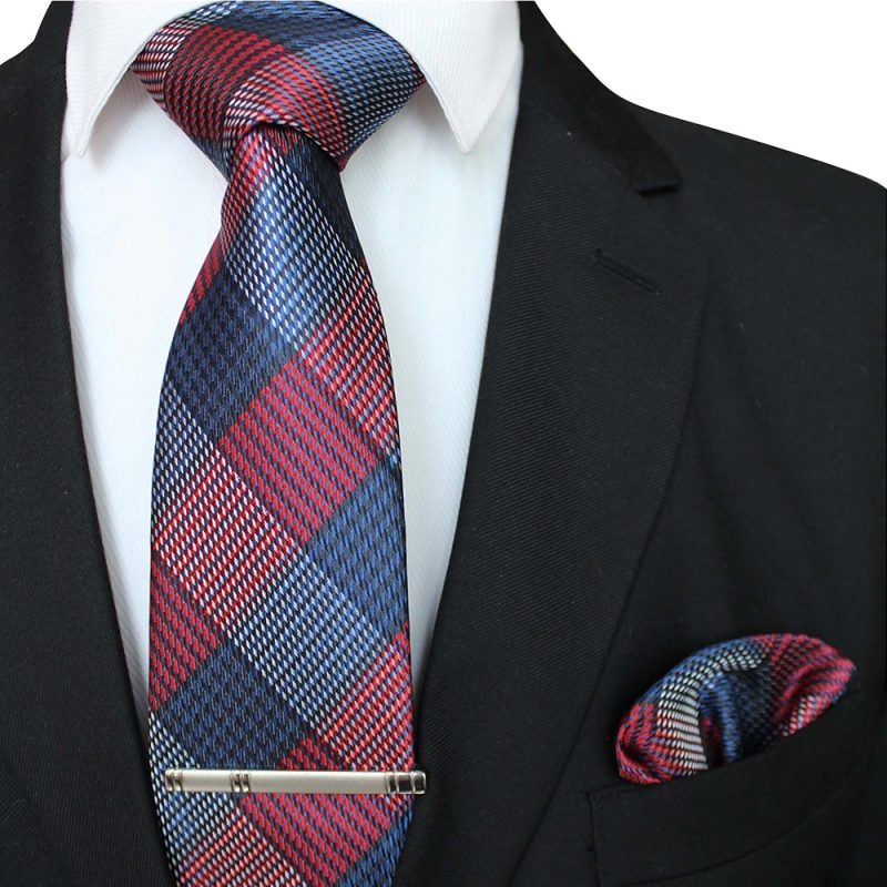 41 Style Men Tie Necktie Pocket Square Party Wedding Fashion Striped Plaid 8cm Silk Woven Business Handkerchief Tie Clip Set - Image 13
