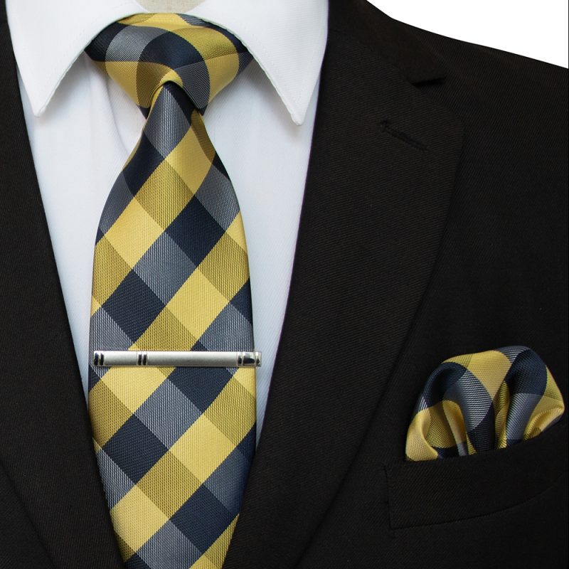 41 Style Men Tie Necktie Pocket Square Party Wedding Fashion Striped Plaid 8cm Silk Woven Business Handkerchief Tie Clip Set - Image 16