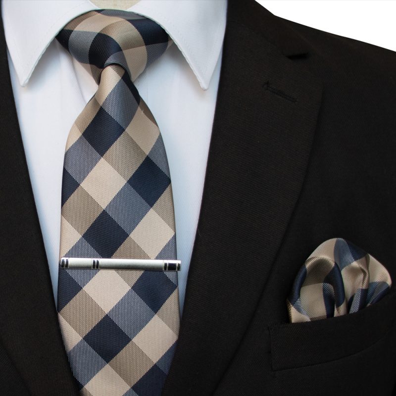 41 Style Men Tie Necktie Pocket Square Party Wedding Fashion Striped Plaid 8cm Silk Woven Business Handkerchief Tie Clip Set - Image 21