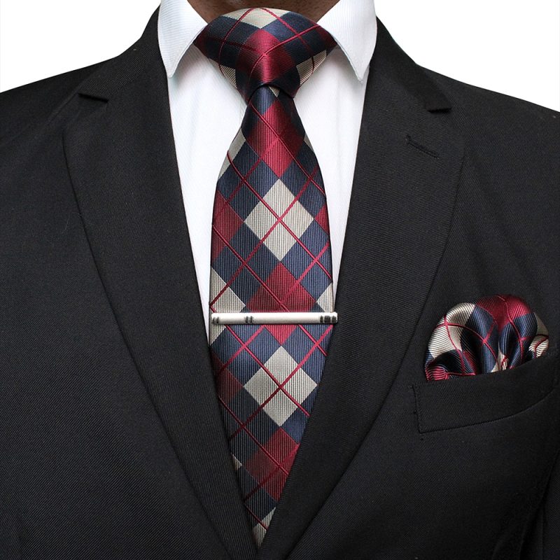 41 Style Men Tie Necktie Pocket Square Party Wedding Fashion Striped Plaid 8cm Silk Woven Business Handkerchief Tie Clip Set - Image 25