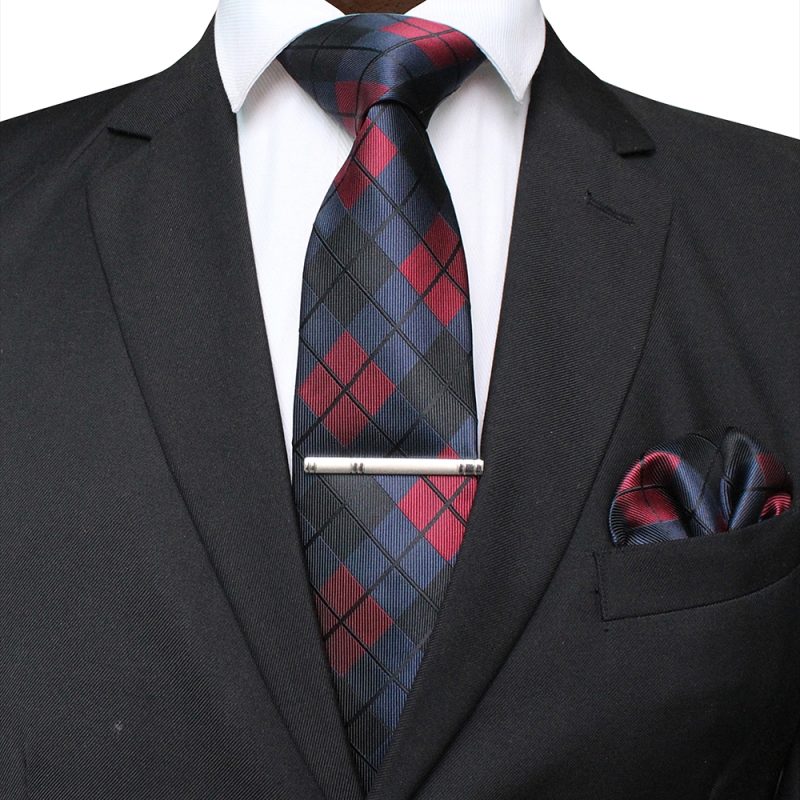 41 Style Men Tie Necktie Pocket Square Party Wedding Fashion Striped Plaid 8cm Silk Woven Business Handkerchief Tie Clip Set - Image 27