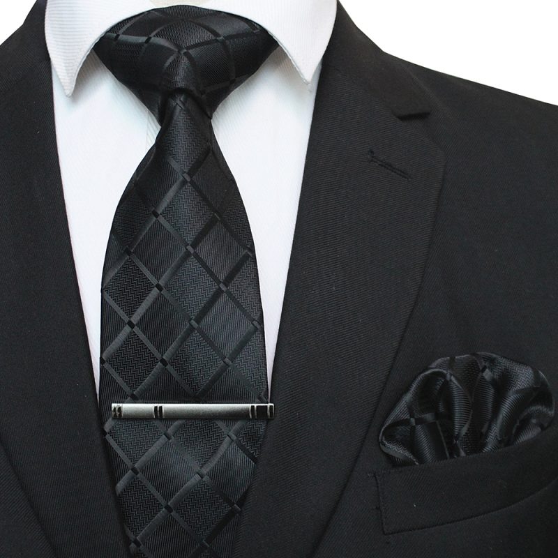 41 Style Men Tie Necktie Pocket Square Party Wedding Fashion Striped Plaid 8cm Silk Woven Business Handkerchief Tie Clip Set - Image 37