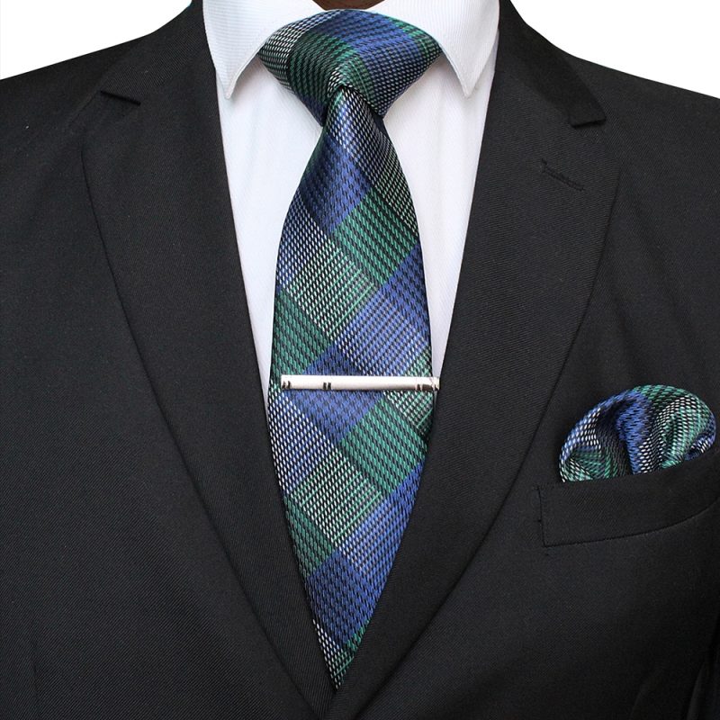 41 Style Men Tie Necktie Pocket Square Party Wedding Fashion Striped Plaid 8cm Silk Woven Business Handkerchief Tie Clip Set - Image 44
