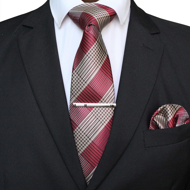 41 Style Men Tie Necktie Pocket Square Party Wedding Fashion Striped Plaid 8cm Silk Woven Business Handkerchief Tie Clip Set - Image 47
