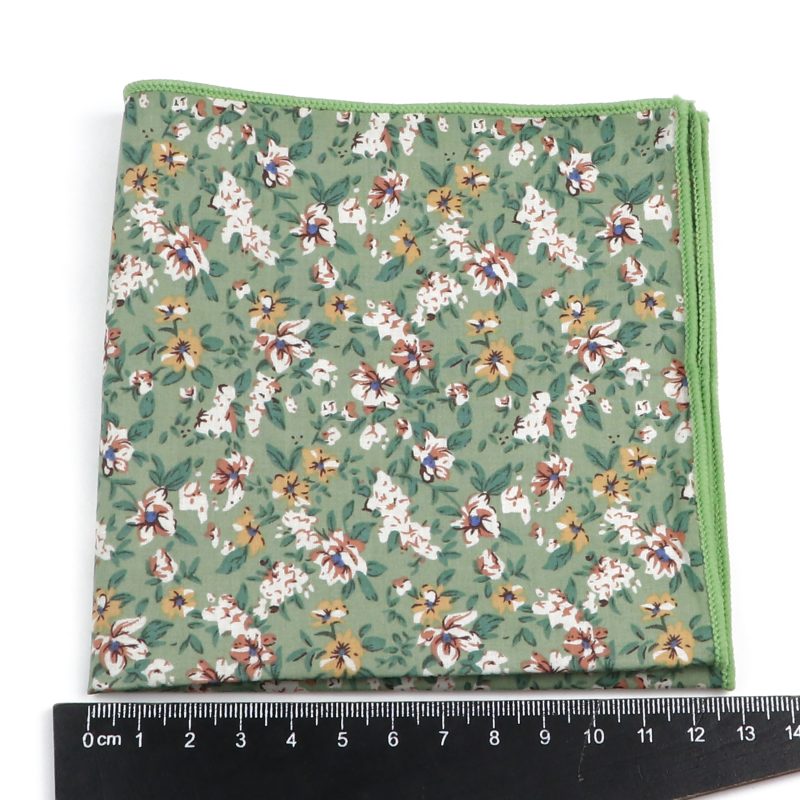Novelty Floral Cotton Mens Casual Tie Set Fit Wedding Party Yellow Green Blue Necktie Pocket Square Chic Suit Gravata Accessory - Image 2