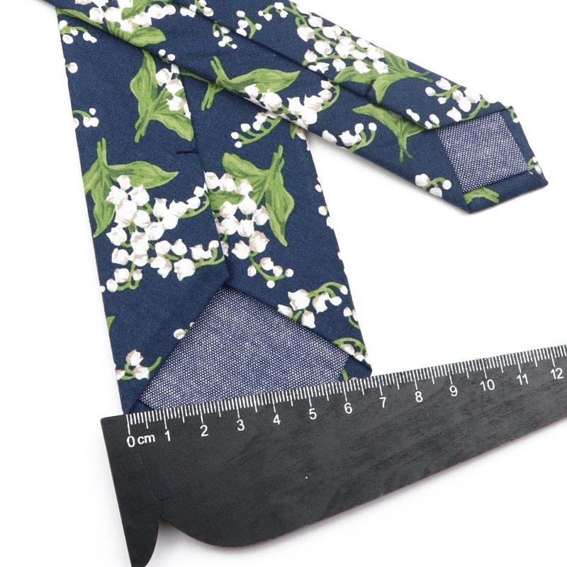 Novelty Floral Cotton Mens Casual Tie Set Fit Wedding Party Yellow Green Blue Necktie Pocket Square Chic Suit Gravata Accessory - Image 3