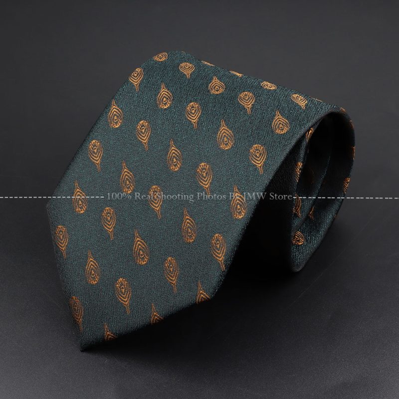 Fashion Woven 8 cm Striped Necktie Wedding Accessories Green Brown Tie Gravatas Man Dot Fit Group Party Office Neck Ties Gift - Image 13