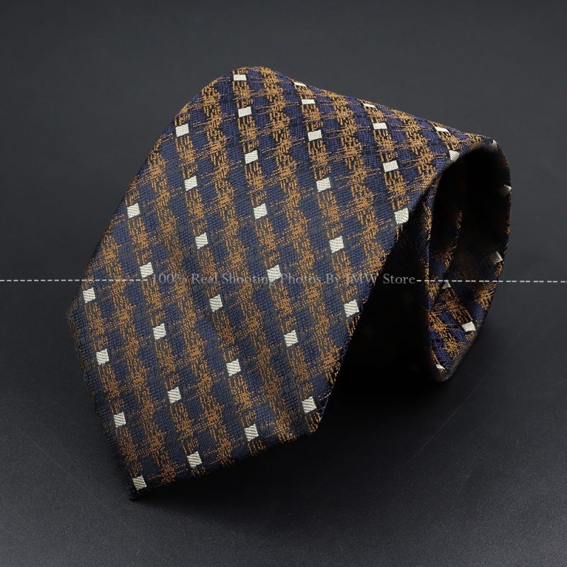 Fashion Woven 8 cm Striped Necktie Wedding Accessories Green Brown Tie Gravatas Man Dot Fit Group Party Office Neck Ties Gift - Image 18