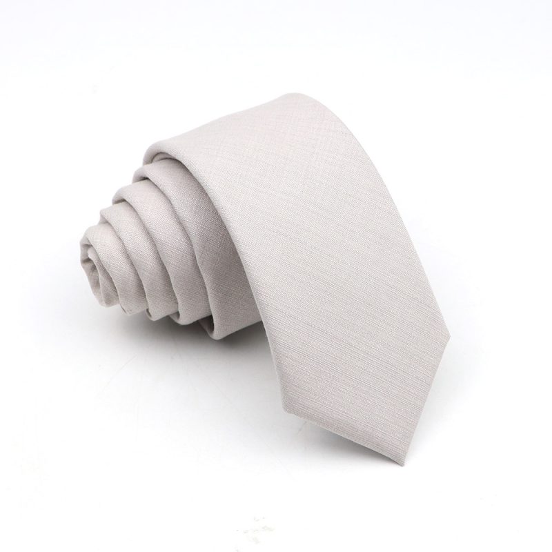 New Men's Solid Color Tie Skinny Casual Anti-wrinkle Necktie For Wedding Suit Neckties Pink Blue Grey Ties Cravat Gift Accessory - Image 5