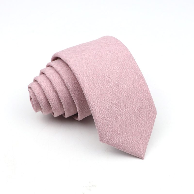 New Men's Solid Color Tie Skinny Casual Anti-wrinkle Necktie For Wedding Suit Neckties Pink Blue Grey Ties Cravat Gift Accessory - Image 6