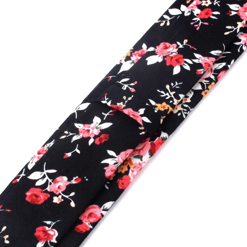 New Casual Floral Cotton Ties And Pocket Square Sets Flower Print Skinny Necktie For Men Mens Neck Tie Cravat 6cm Slim Neckties - Image 6