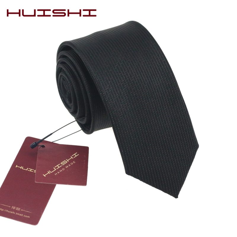 British Style Sale Mariage Waterproof Necktie Formal Black Solid Color Unisex Stripe Shape Men's For Gift Lapel Neck Tie Women - Image 5