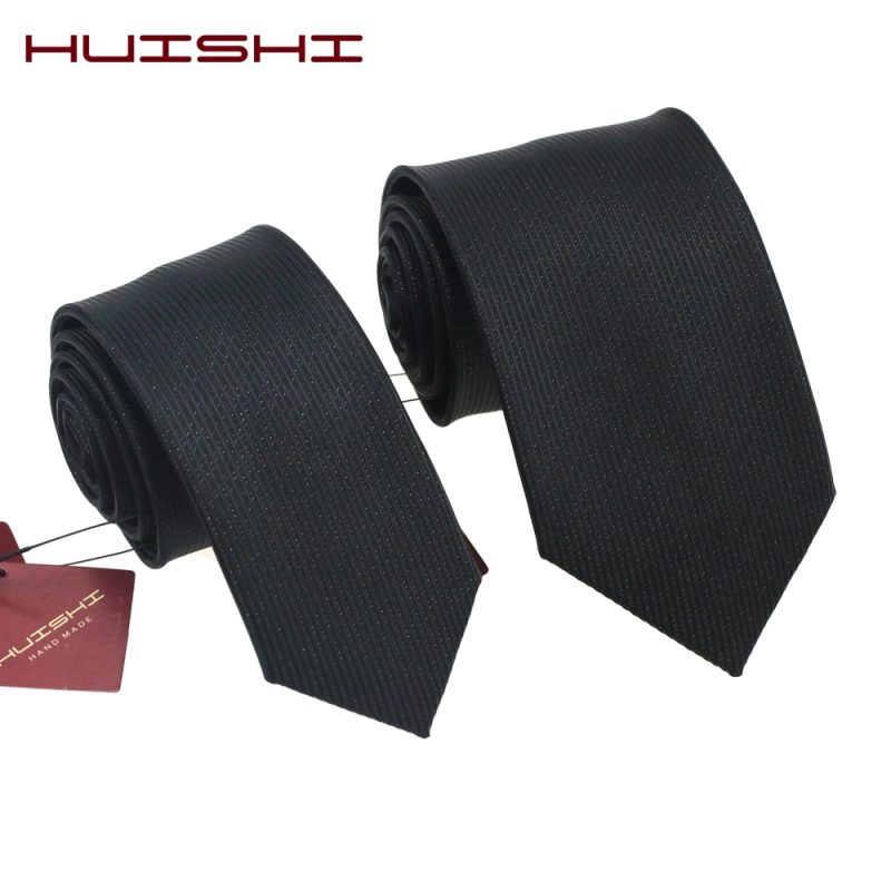 British Style Sale Mariage Waterproof Necktie Formal Black Solid Color Unisex Stripe Shape Men's For Gift Lapel Neck Tie Women - Image 6