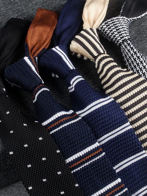 New Knit Ties Casual Skinny Necktie For Party Boys Girls Knitted Striped Neck Tie Wedding Necktie For Groom Neck Wear For Men