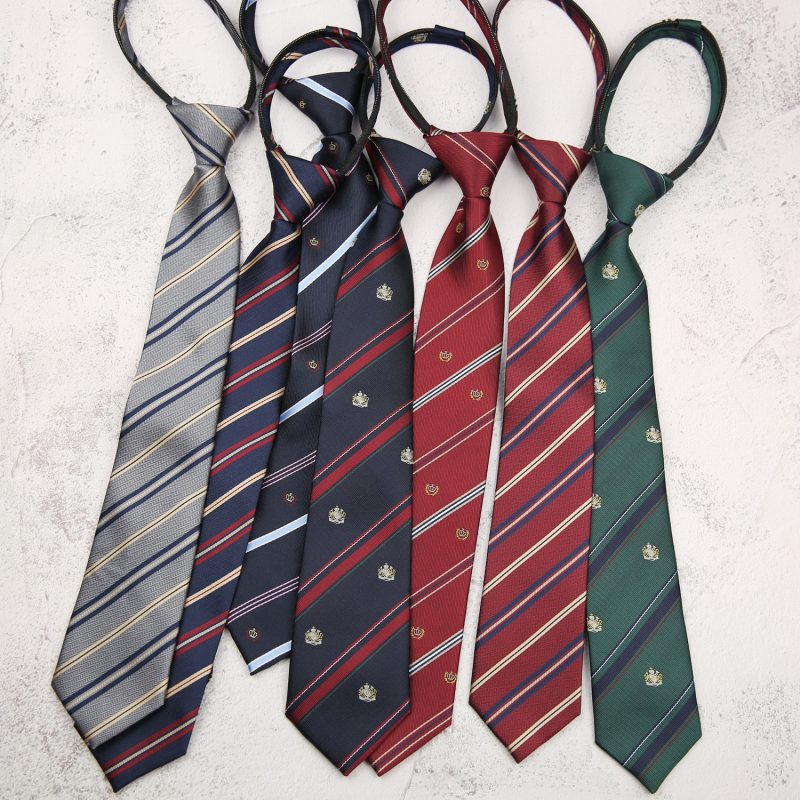 Zipper Necktie For Men Women Tie for Boys Girls Suits 7cm Striped Lazy Ties Slim Girls Neck tie Gravatas Rubber Pre-tied Ties - Image 2