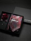 Wine red Men Tie Paisley Silk Tie Pocket Square Cufflink Luxury Gift Box Set Wedding Gravat Accessories Neck Tie For Men