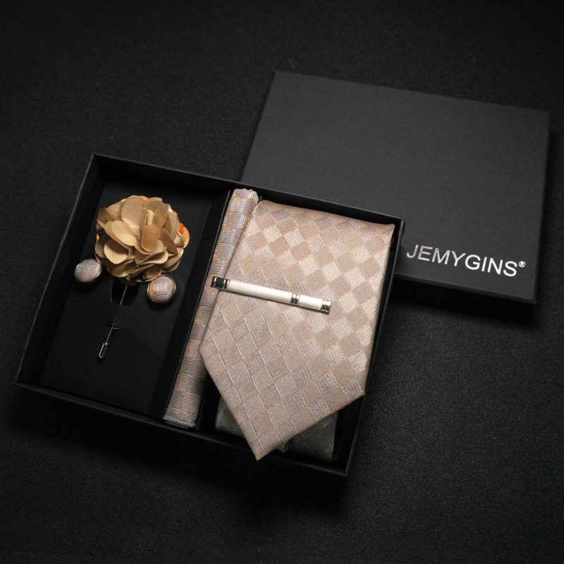 Wine red Men Tie Paisley Silk Tie Pocket Square Cufflink Luxury Gift Box Set Wedding Gravat Accessories Neck Tie For Men - Image 21