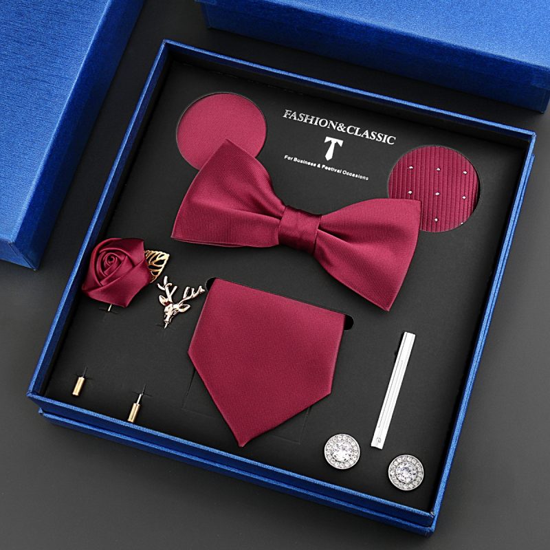 Fashion Tie Set Box 55 Style Luxury Neckties Brooch Tieclip Bow Ties For Men 8 Pcs Set Gifts Wedding Business Suit Accessories - Image 20
