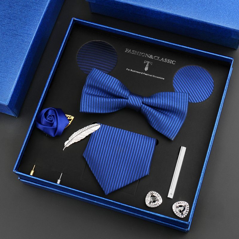Fashion Tie Set Box 55 Style Luxury Neckties Brooch Tieclip Bow Ties For Men 8 Pcs Set Gifts Wedding Business Suit Accessories - Image 31
