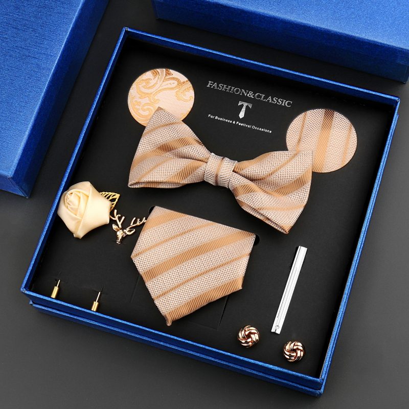 Fashion Tie Set Box 55 Style Luxury Neckties Brooch Tieclip Bow Ties For Men 8 Pcs Set Gifts Wedding Business Suit Accessories - Image 36