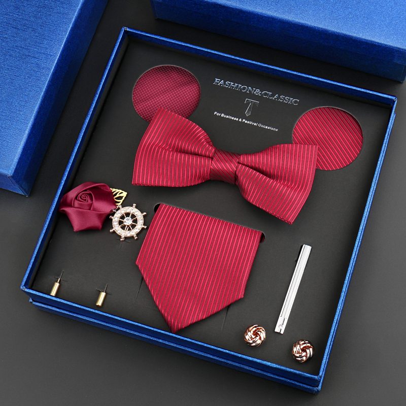Fashion Tie Set Box 55 Style Luxury Neckties Brooch Tieclip Bow Ties For Men 8 Pcs Set Gifts Wedding Business Suit Accessories - Image 53