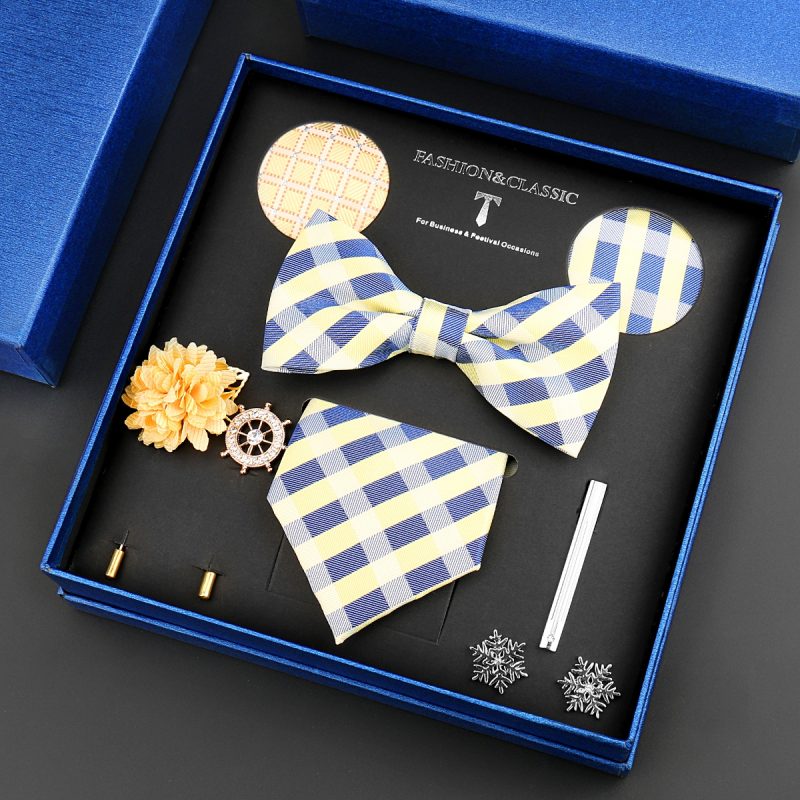 Fashion Tie Set Box 55 Style Luxury Neckties Brooch Tieclip Bow Ties For Men 8 Pcs Set Gifts Wedding Business Suit Accessories - Image 56