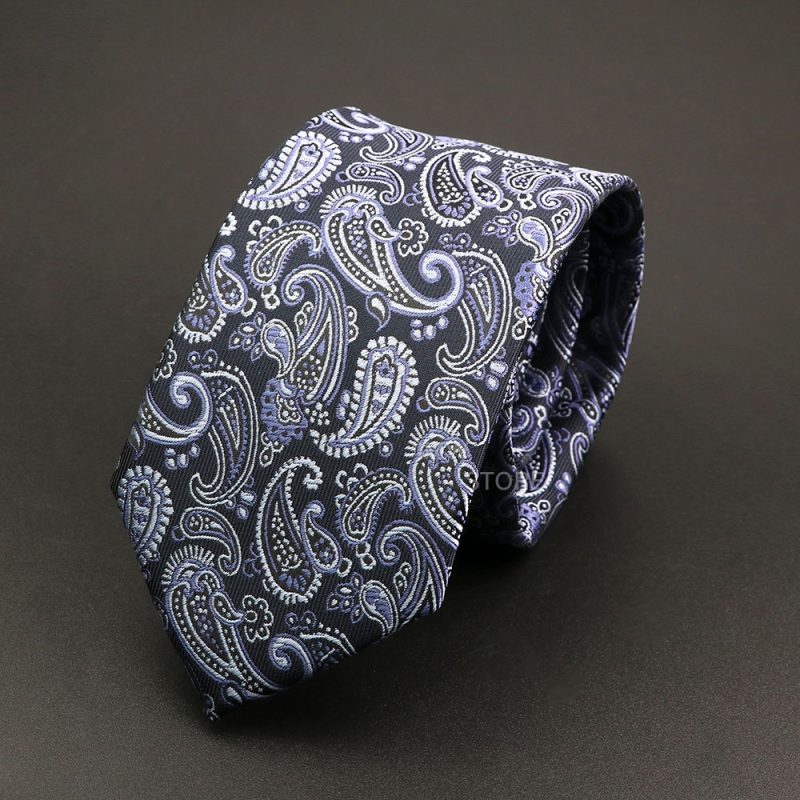 New Design Wedding Men Tie Grey Brown Green Paisley Flower Neckties Men Business Dropshipping Groom Collar Accessories Gift - Image 7
