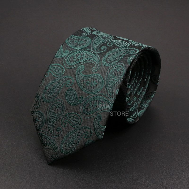New Design Wedding Men Tie Grey Brown Green Paisley Flower Neckties Men Business Dropshipping Groom Collar Accessories Gift - Image 13