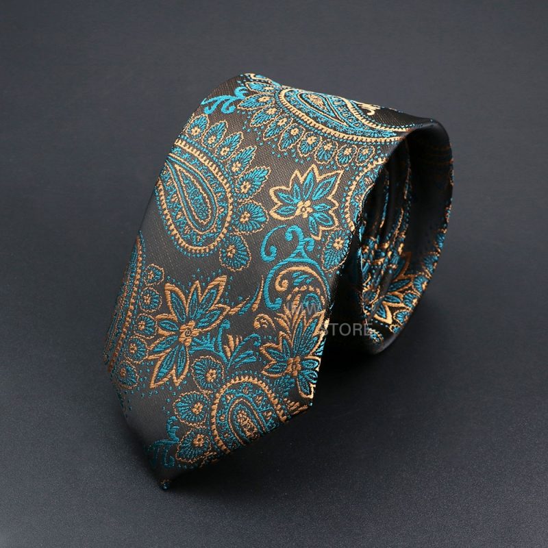 New Design Wedding Men Tie Grey Brown Green Paisley Flower Neckties Men Business Dropshipping Groom Collar Accessories Gift - Image 16