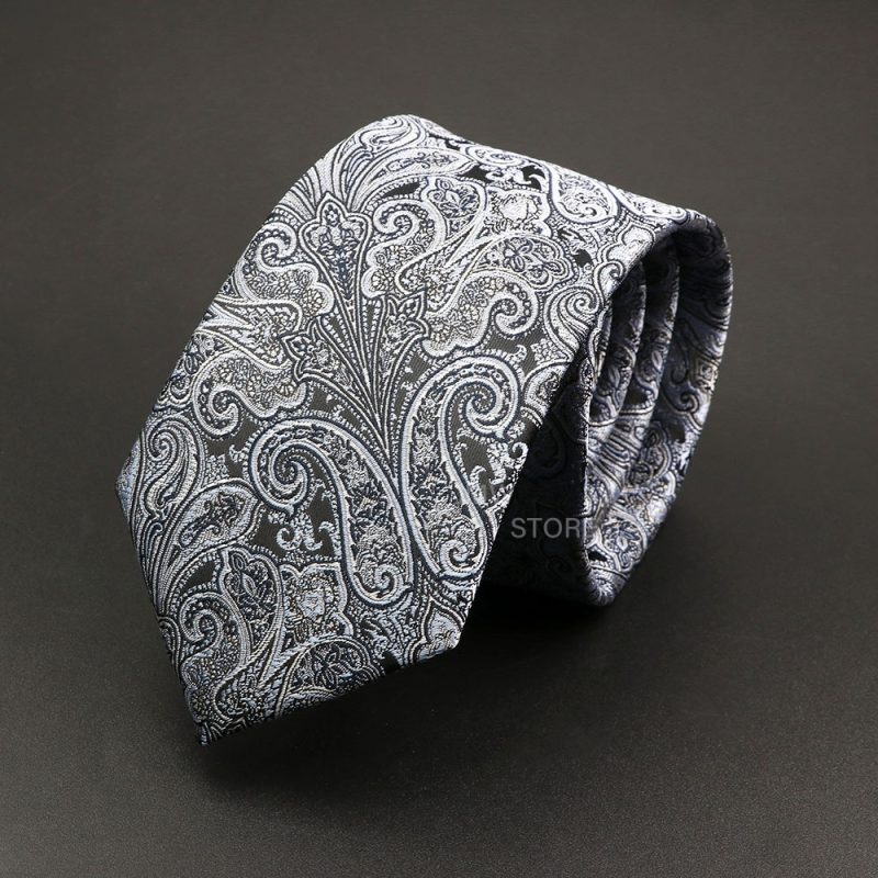 New Design Wedding Men Tie Grey Brown Green Paisley Flower Neckties Men Business Dropshipping Groom Collar Accessories Gift - Image 21