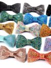 New Rhinestone Bow Ties for Men Pre-Tied Sequin Bowties with Adjustable Length Huge Variety Colors Wedding Bow tie For Groomsmen