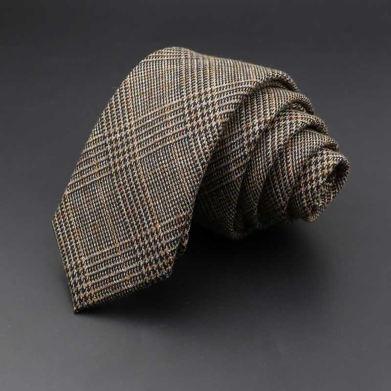 Mens Ties 6cm Classic Cotton Handmade Skinny Grey Plaid Neckties Striped Narrow Collar Slim Cashmere Casual Tie Accessories Gift - Image 17