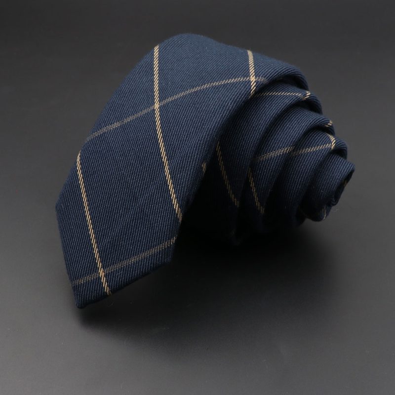 Mens Ties 6cm Classic Cotton Handmade Skinny Grey Plaid Neckties Striped Narrow Collar Slim Cashmere Casual Tie Accessories Gift - Image 23