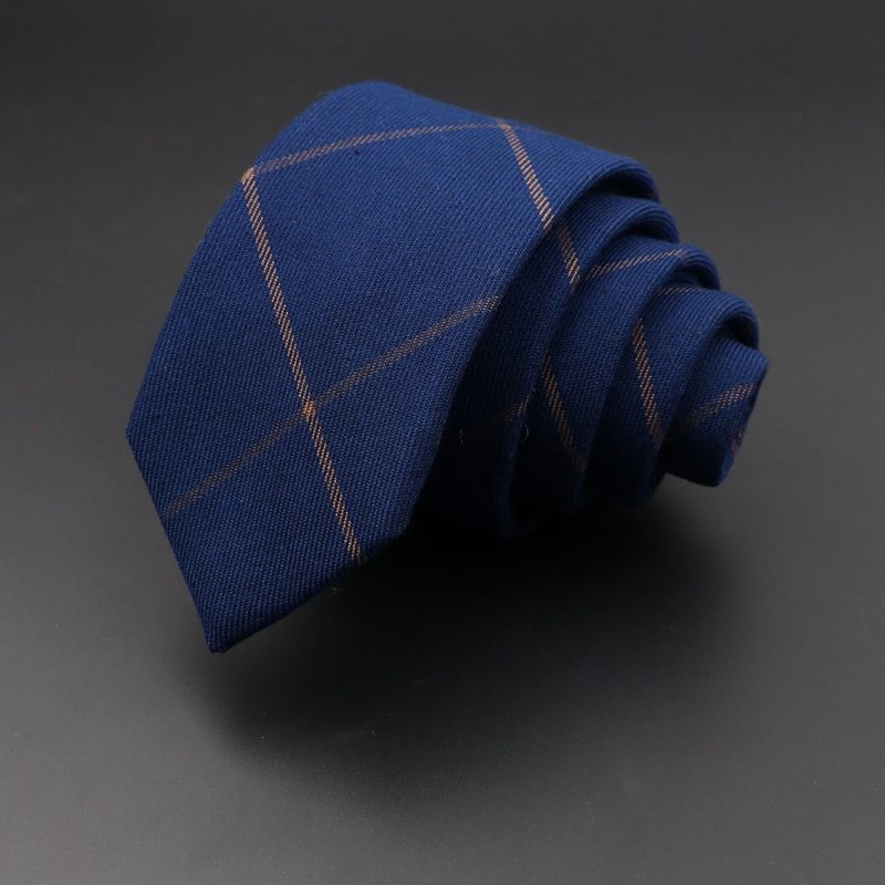 Mens Ties 6cm Classic Cotton Handmade Skinny Grey Plaid Neckties Striped Narrow Collar Slim Cashmere Casual Tie Accessories Gift - Image 24