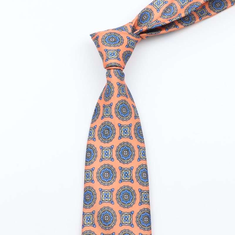Men's Fashion Silk Tie 7.5cm Soft Novelty Necktie Blue Green Orange Color Ties For Men Dot Floral Bowtie Wedding Business Gift - Image 2