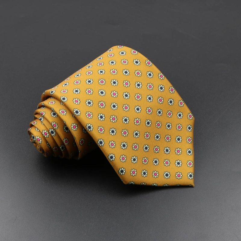 Men's Fashion Silk Tie 7.5cm Soft Novelty Necktie Blue Green Orange Color Ties For Men Dot Floral Bowtie Wedding Business Gift - Image 10