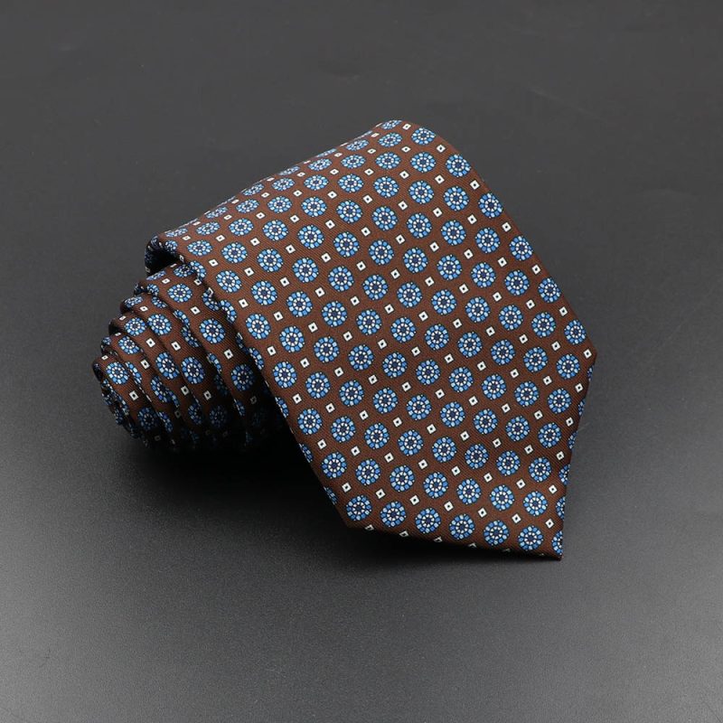 Men's Fashion Silk Tie 7.5cm Soft Novelty Necktie Blue Green Orange Color Ties For Men Dot Floral Bowtie Wedding Business Gift - Image 12