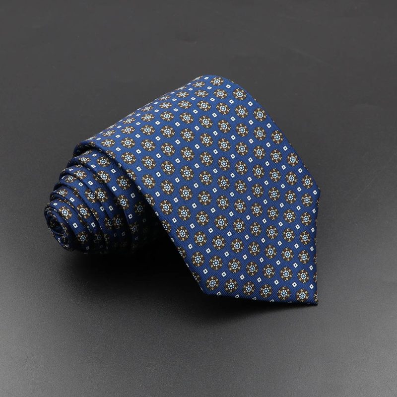 Men's Fashion Silk Tie 7.5cm Soft Novelty Necktie Blue Green Orange Color Ties For Men Dot Floral Bowtie Wedding Business Gift - Image 13