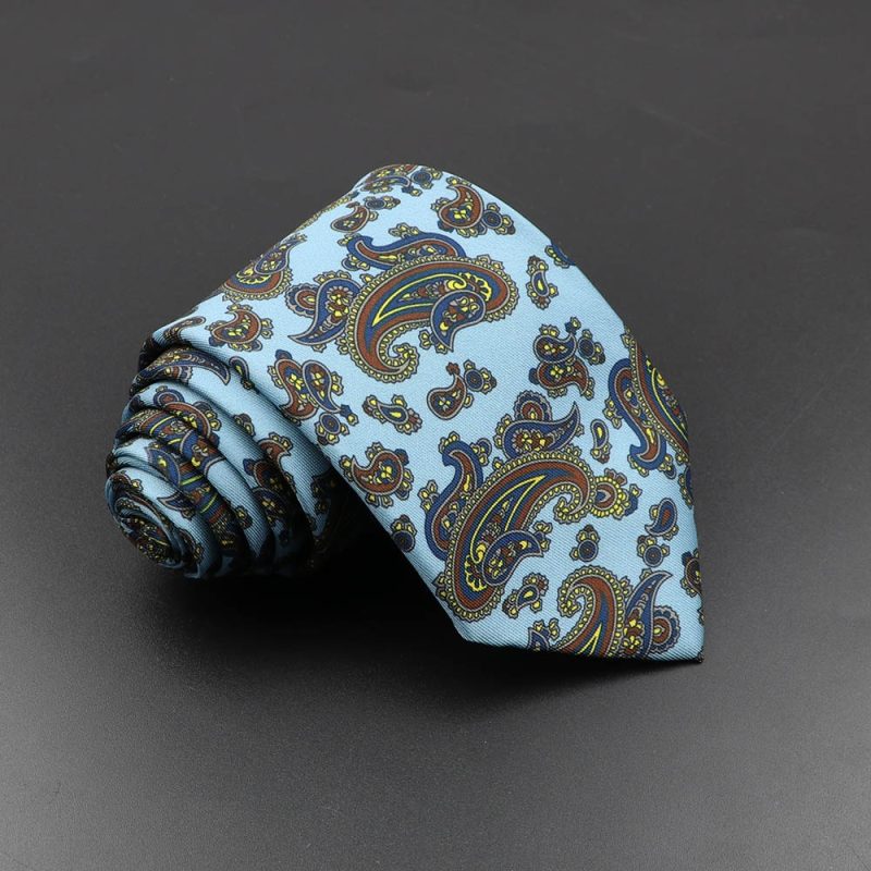 Men's Fashion Silk Tie 7.5cm Soft Novelty Necktie Blue Green Orange Color Ties For Men Dot Floral Bowtie Wedding Business Gift - Image 14
