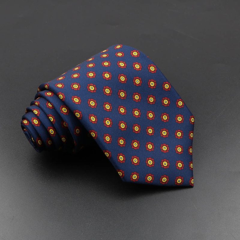 Men's Fashion Silk Tie 7.5cm Soft Novelty Necktie Blue Green Orange Color Ties For Men Dot Floral Bowtie Wedding Business Gift - Image 20