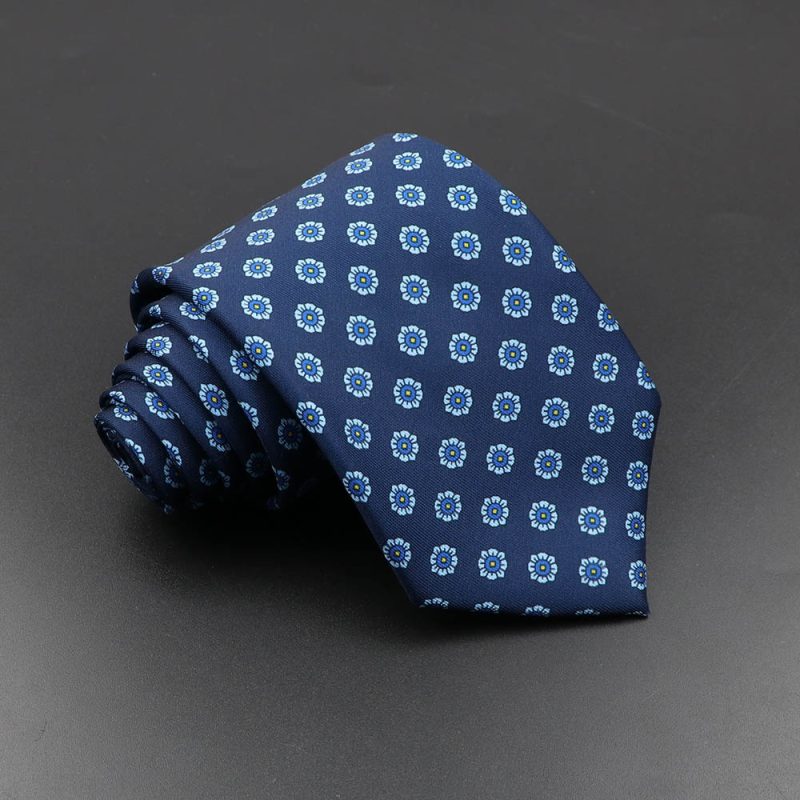 Men's Fashion Silk Tie 7.5cm Soft Novelty Necktie Blue Green Orange Color Ties For Men Dot Floral Bowtie Wedding Business Gift - Image 22