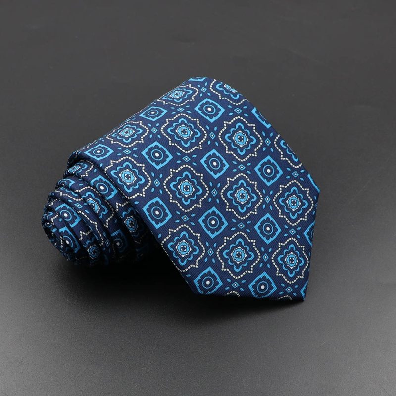 Men's Fashion Silk Tie 7.5cm Soft Novelty Necktie Blue Green Orange Color Ties For Men Dot Floral Bowtie Wedding Business Gift - Image 24