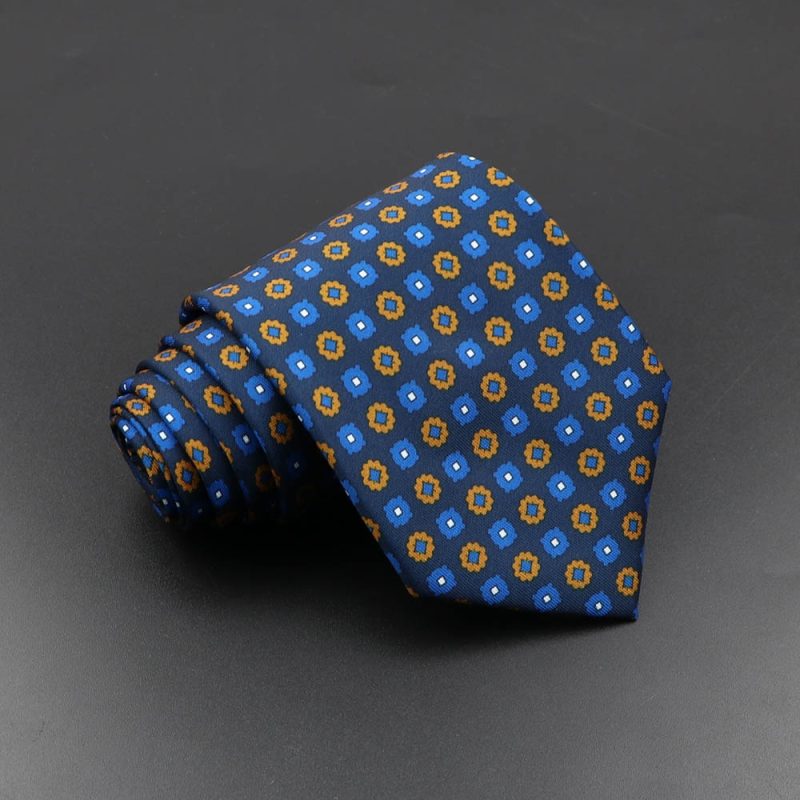 Men's Fashion Silk Tie 7.5cm Soft Novelty Necktie Blue Green Orange Color Ties For Men Dot Floral Bowtie Wedding Business Gift - Image 27
