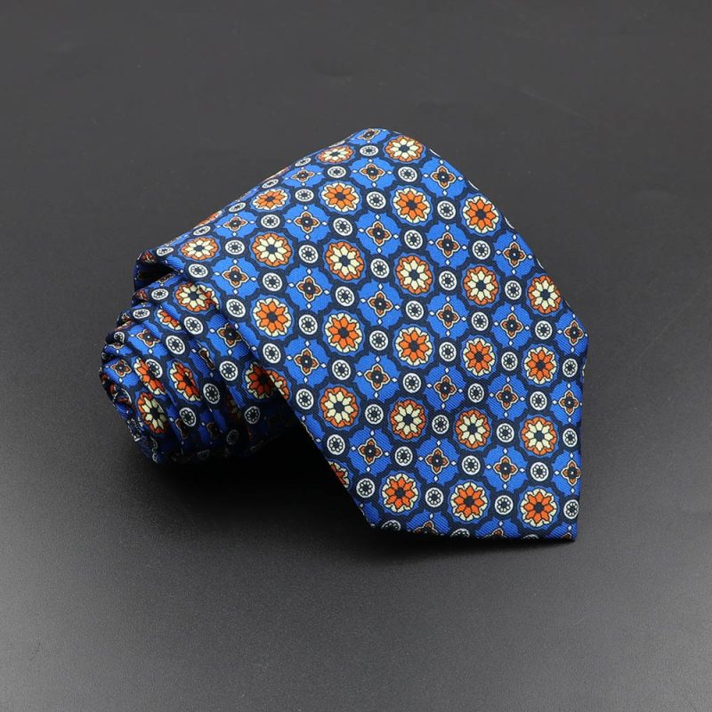 Men's Fashion Silk Tie 7.5cm Soft Novelty Necktie Blue Green Orange Color Ties For Men Dot Floral Bowtie Wedding Business Gift - Image 28