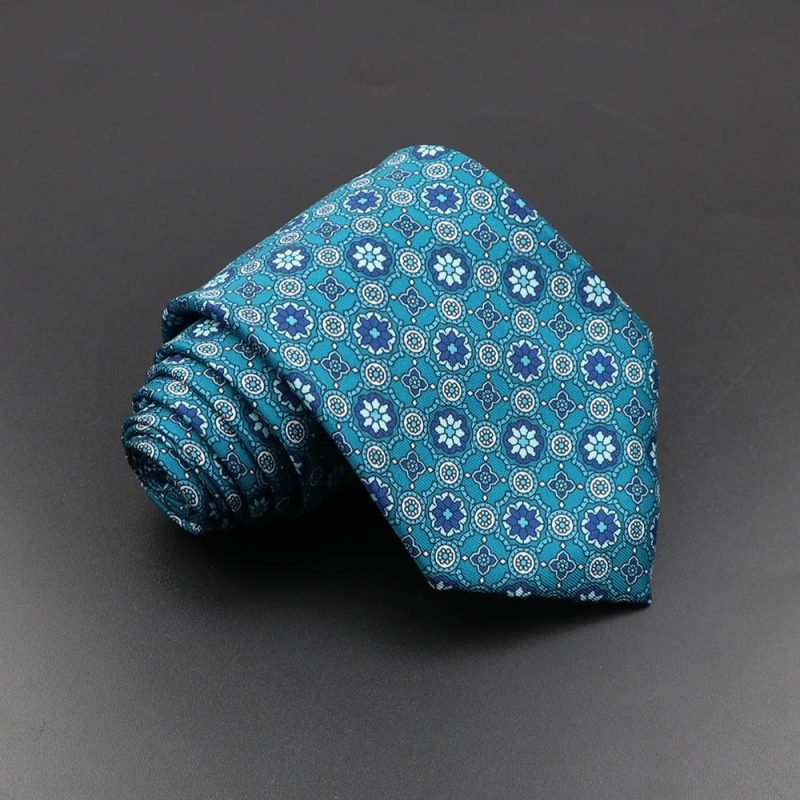 Men's Fashion Silk Tie 7.5cm Soft Novelty Necktie Blue Green Orange Color Ties For Men Dot Floral Bowtie Wedding Business Gift - Image 29