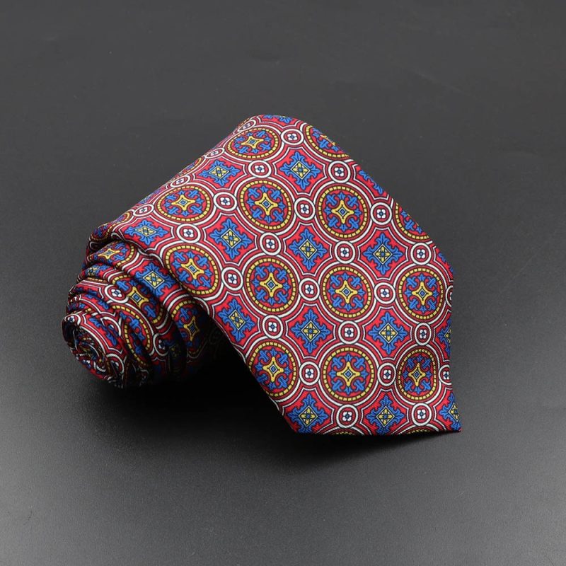 Men's Fashion Silk Tie 7.5cm Soft Novelty Necktie Blue Green Orange Color Ties For Men Dot Floral Bowtie Wedding Business Gift - Image 32