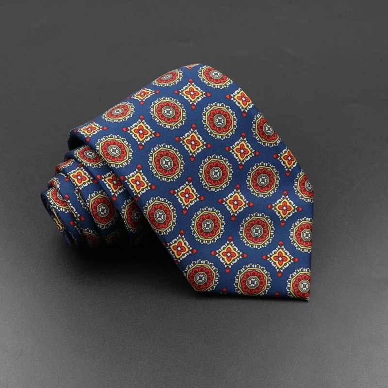 Men's Fashion Silk Tie 7.5cm Soft Novelty Necktie Blue Green Orange Color Ties For Men Dot Floral Bowtie Wedding Business Gift - Image 40